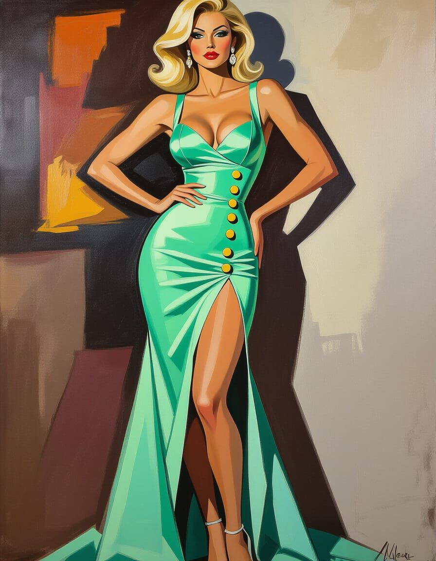 1960s Model in Abstract Expressionist Style