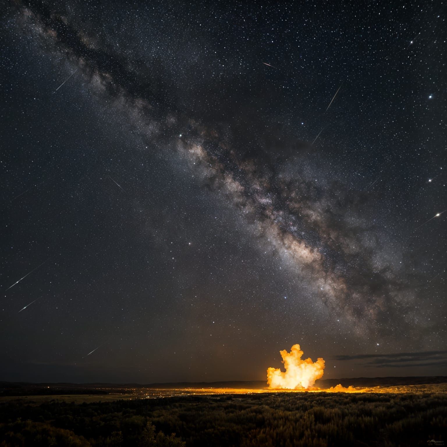 Fiery Meteor Streaks Across Southern Hemisphere Night Sky