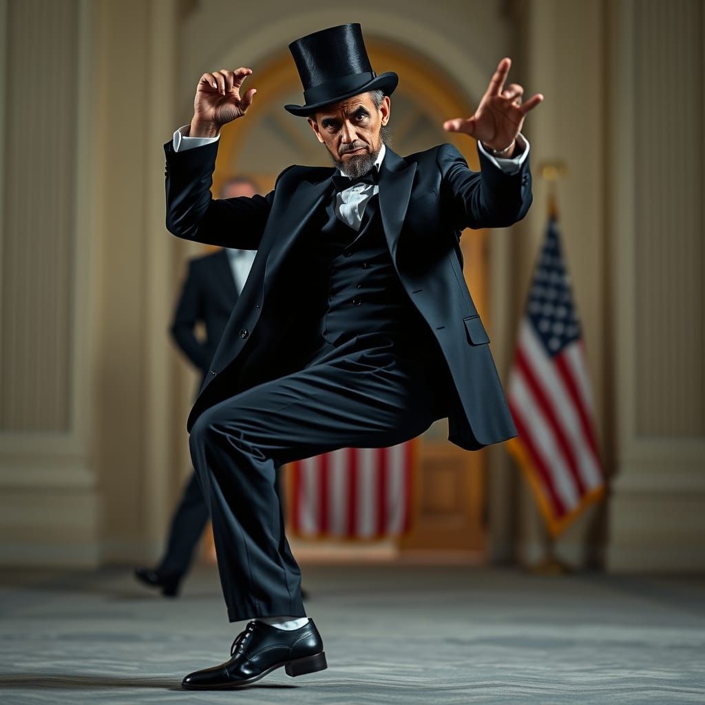 Abraham Lincoln in Breakdancing Regalia