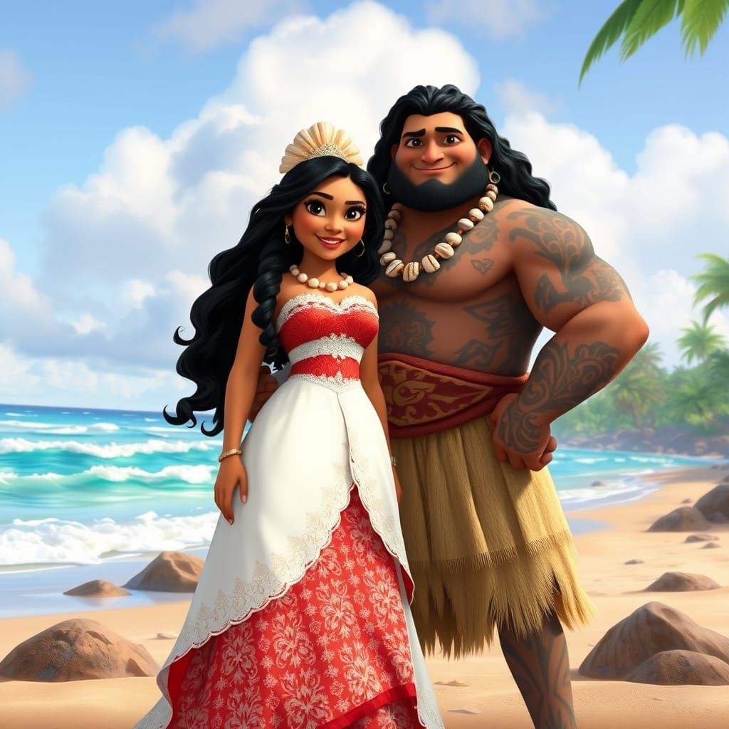 Moana's Seashell Wedding: A Fantastical Live-Action Scene