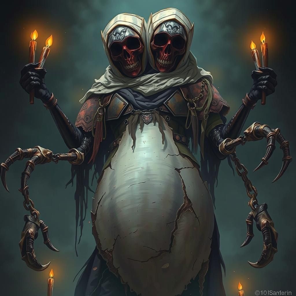 Armored Figure with Scythe in Hyperrealistic Style