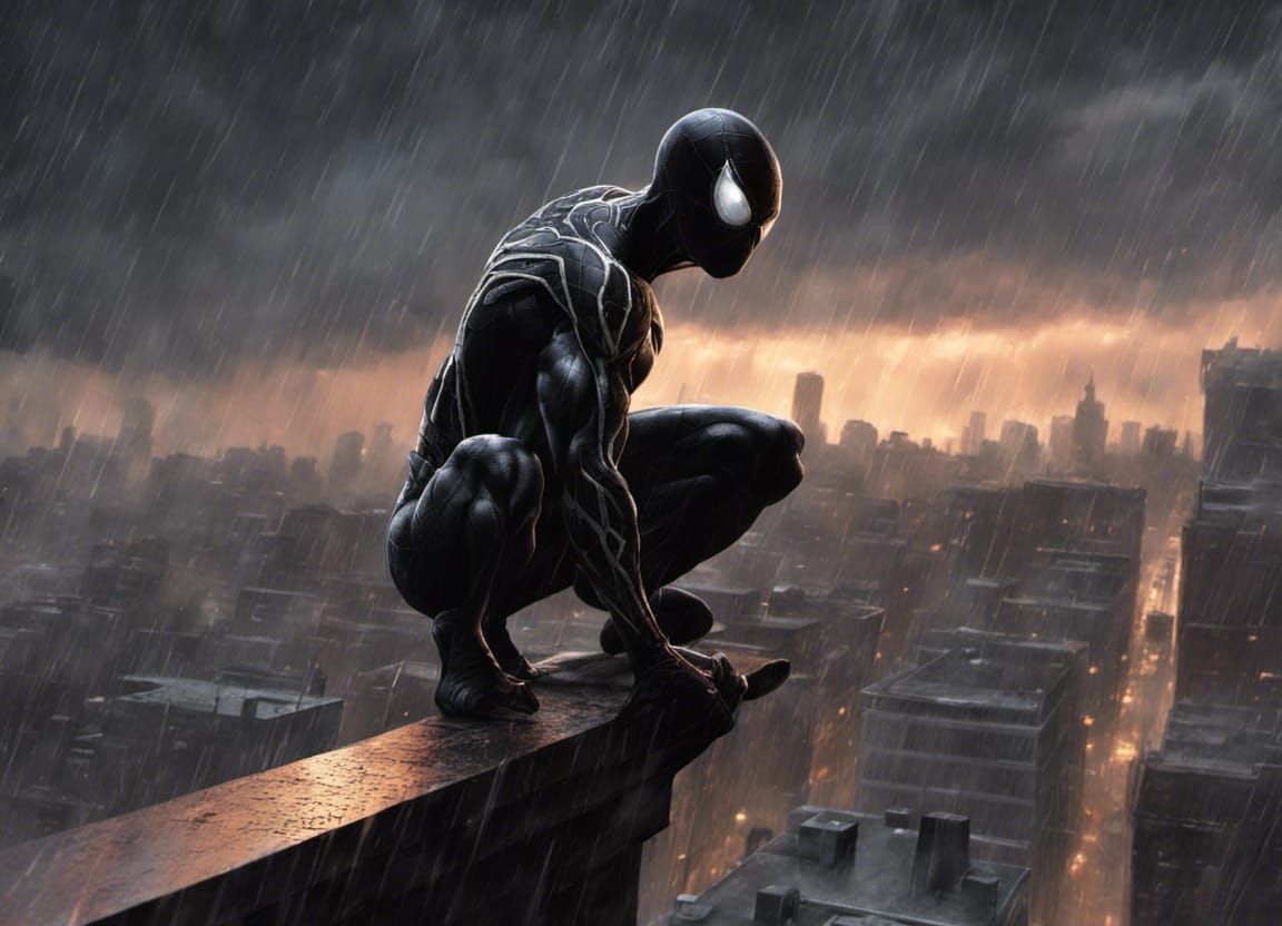 Venom Spider-Man Silhouette in City of Death