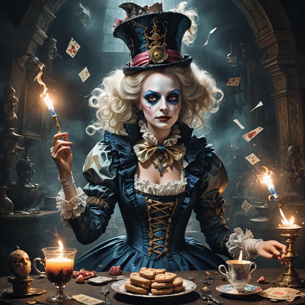 Marie Antoinette in Wonderland: Mad Hatter's Dark Tea Party