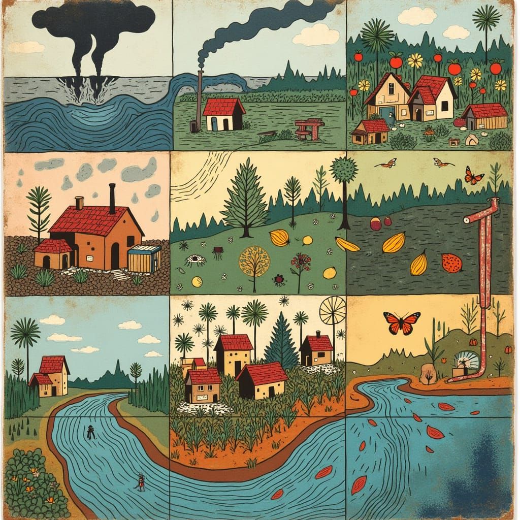 Interconnected Environmental and Social Issues Grid