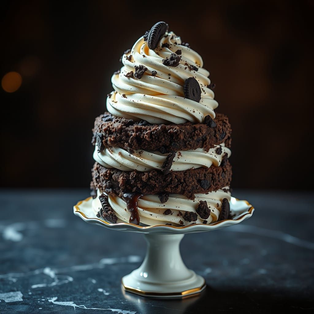 Cookies and Cream Cake and Ice Cream