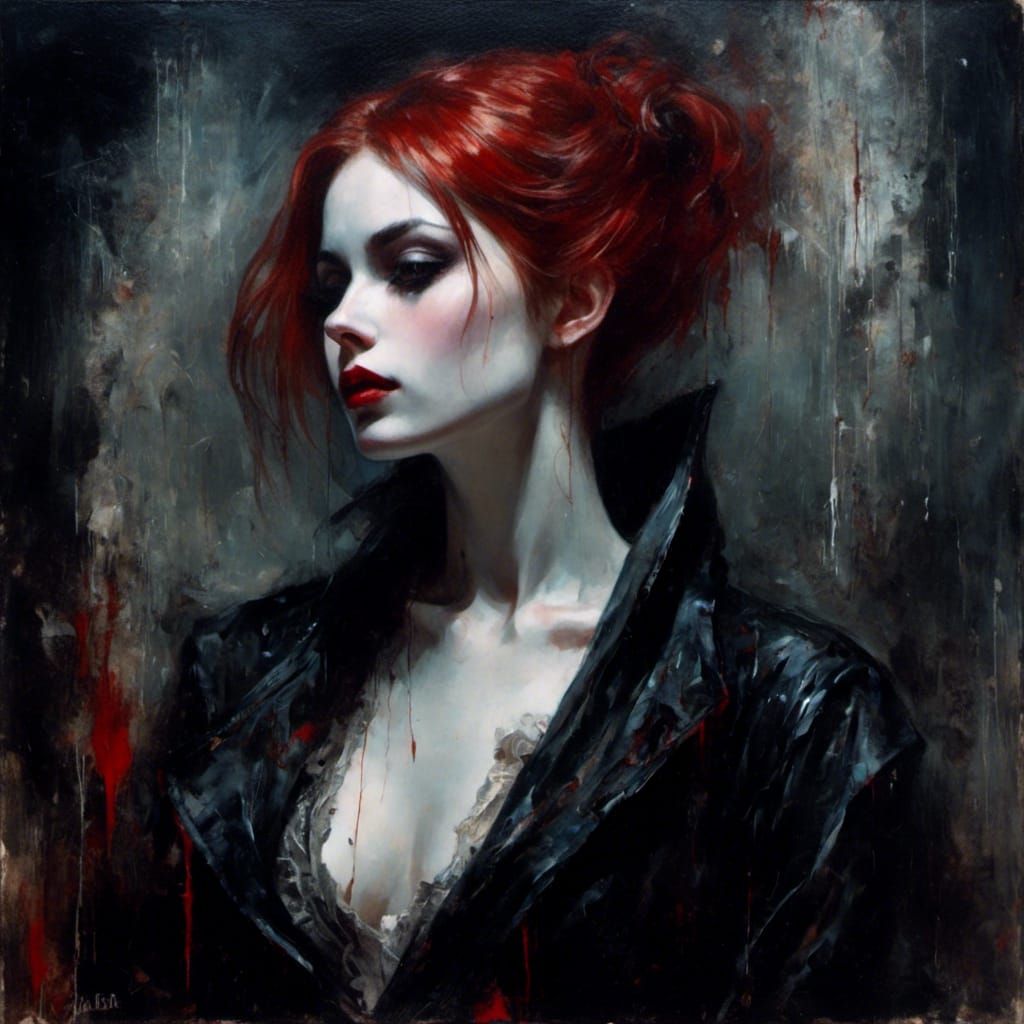 Gothic Harlequin Portrait in Macabre Style