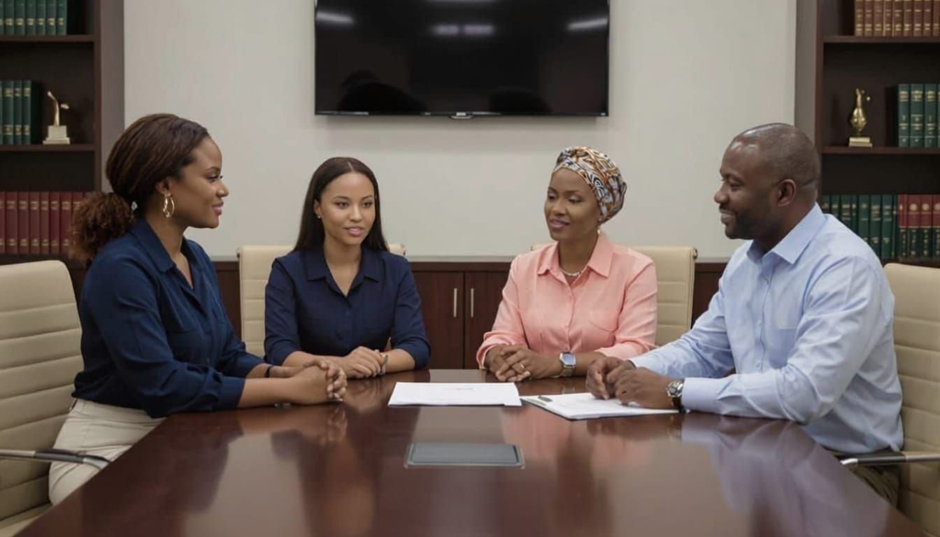 Abuja Law Firm Conference Room with Four People