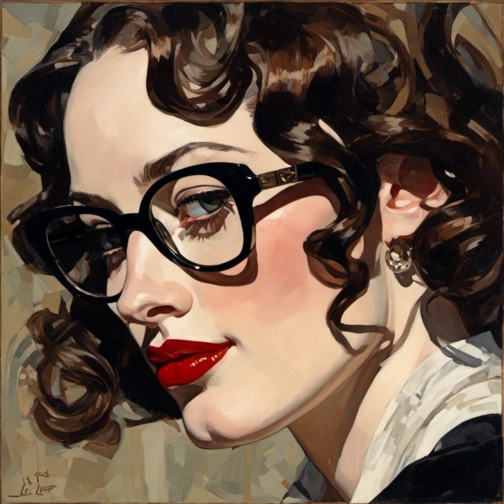 Kat Dennings Portrait in Precisionist Style