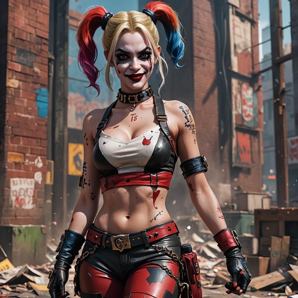 Harley Quinn in Detailed Fantasy Concept Art