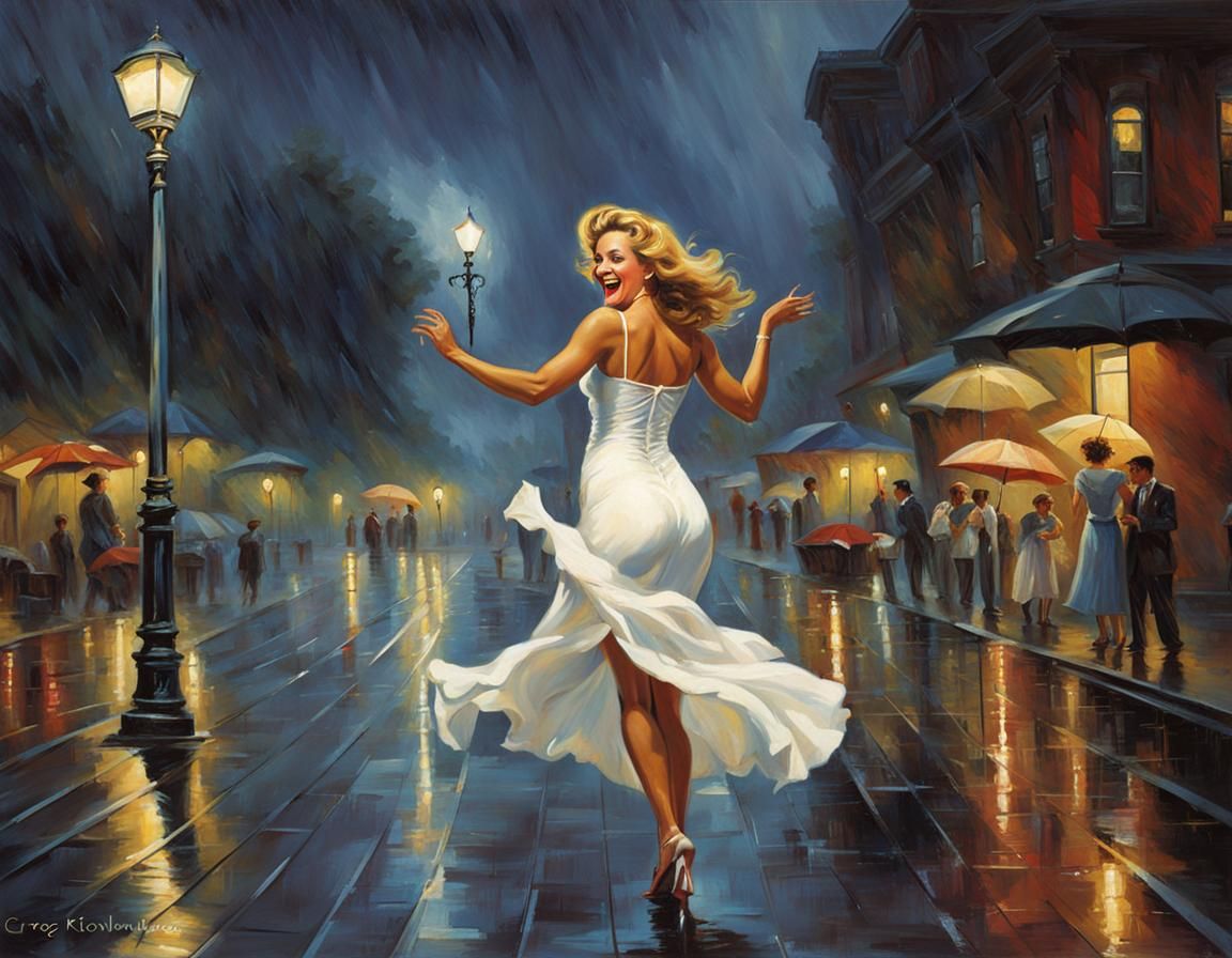 Woman Dancing in Rain, Sinister Style