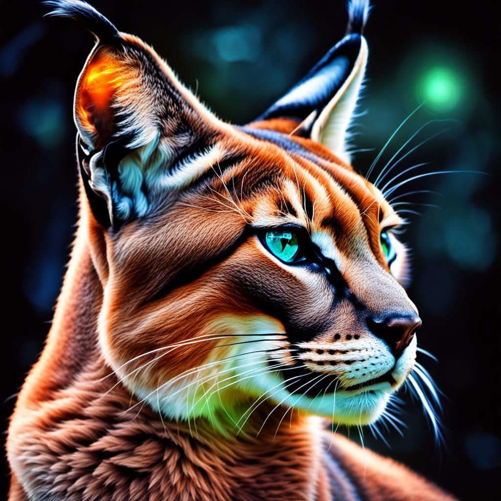 Fantasy Caracal in Diamond Art Style