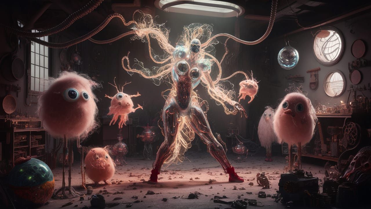 Surreal Steampunk Sculptures on Barren Planet