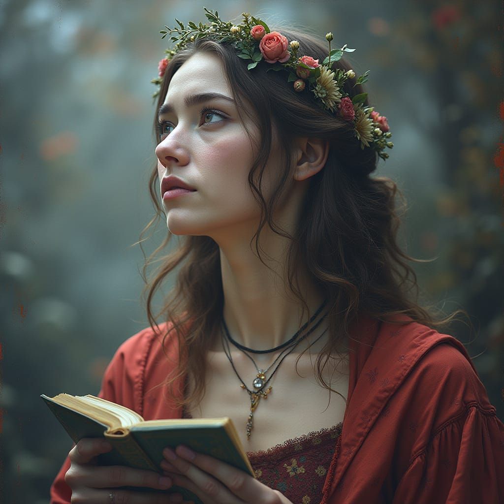 Professional Cleaner in Scandi-Minimalist Room with Art Deco...