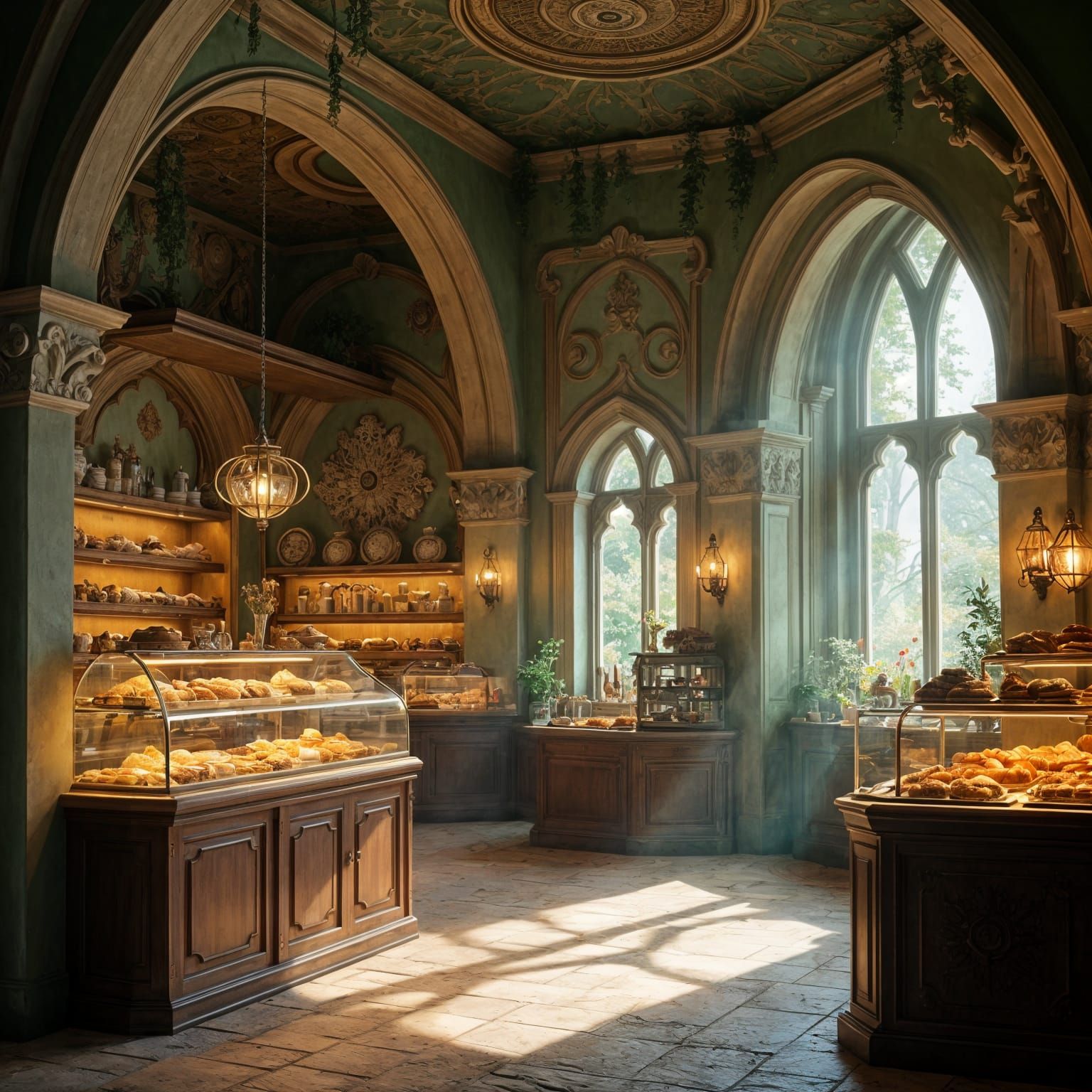 Bakery Cafe Design in Chocolate and Green