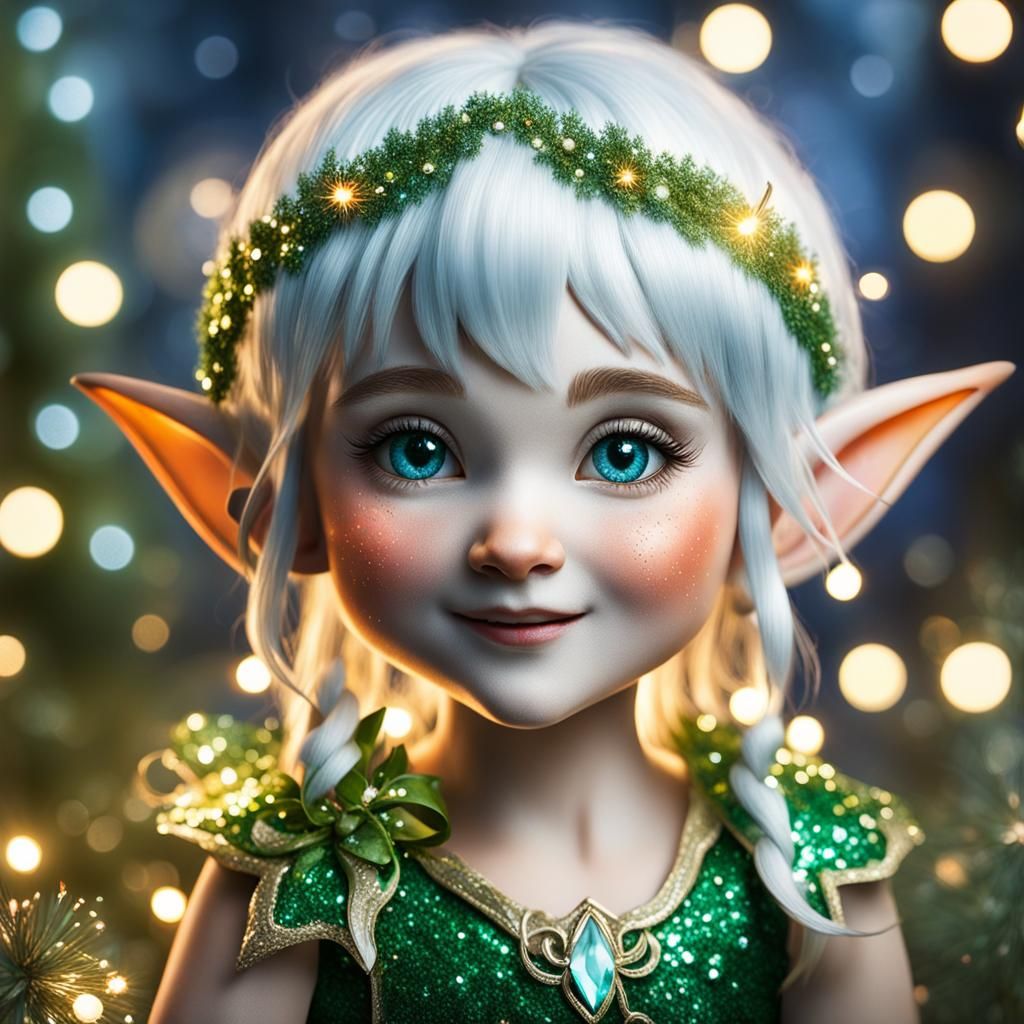 Festive Elf Portrait in a Lush World