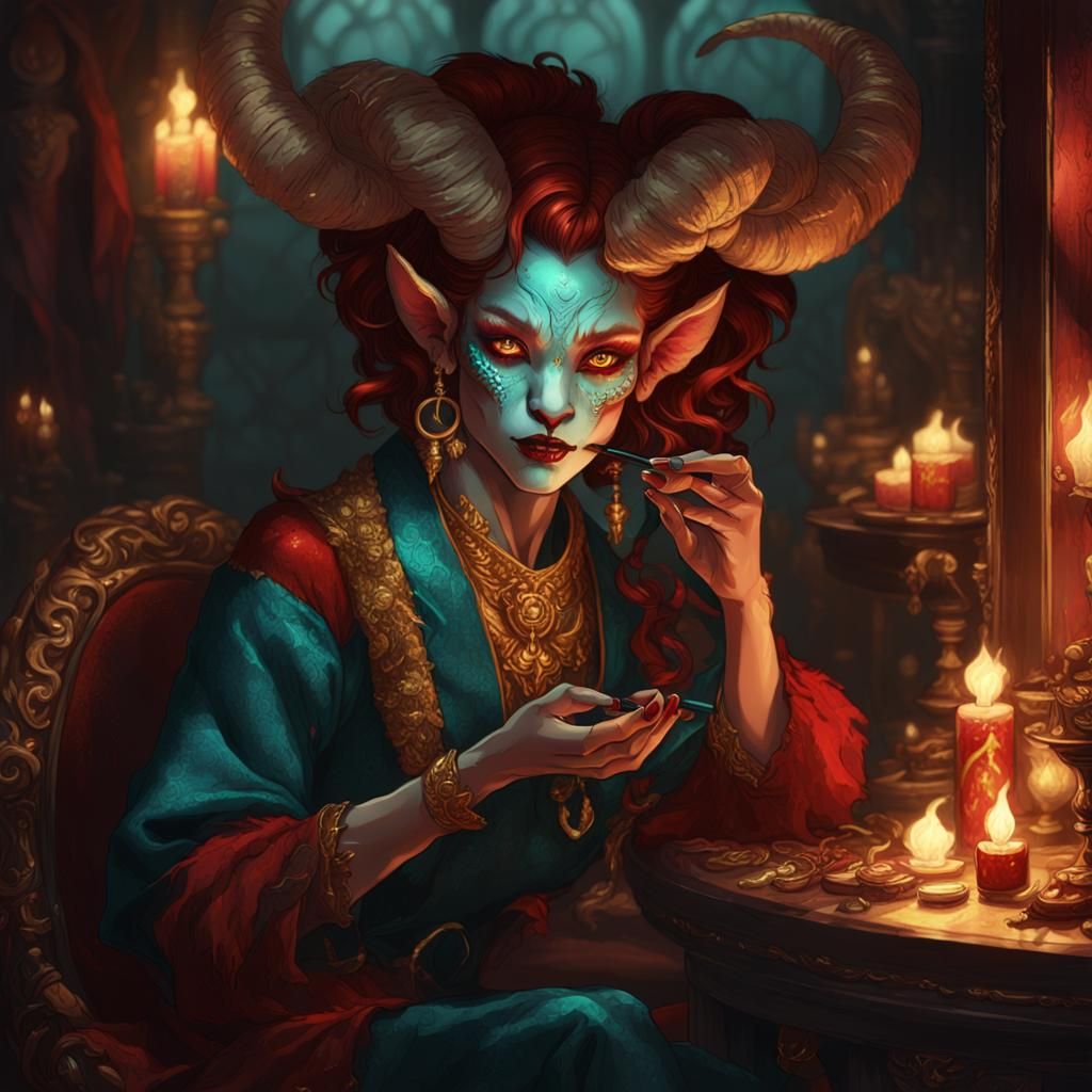 Tiefling Makeup: Dark Fantasy Concept Art