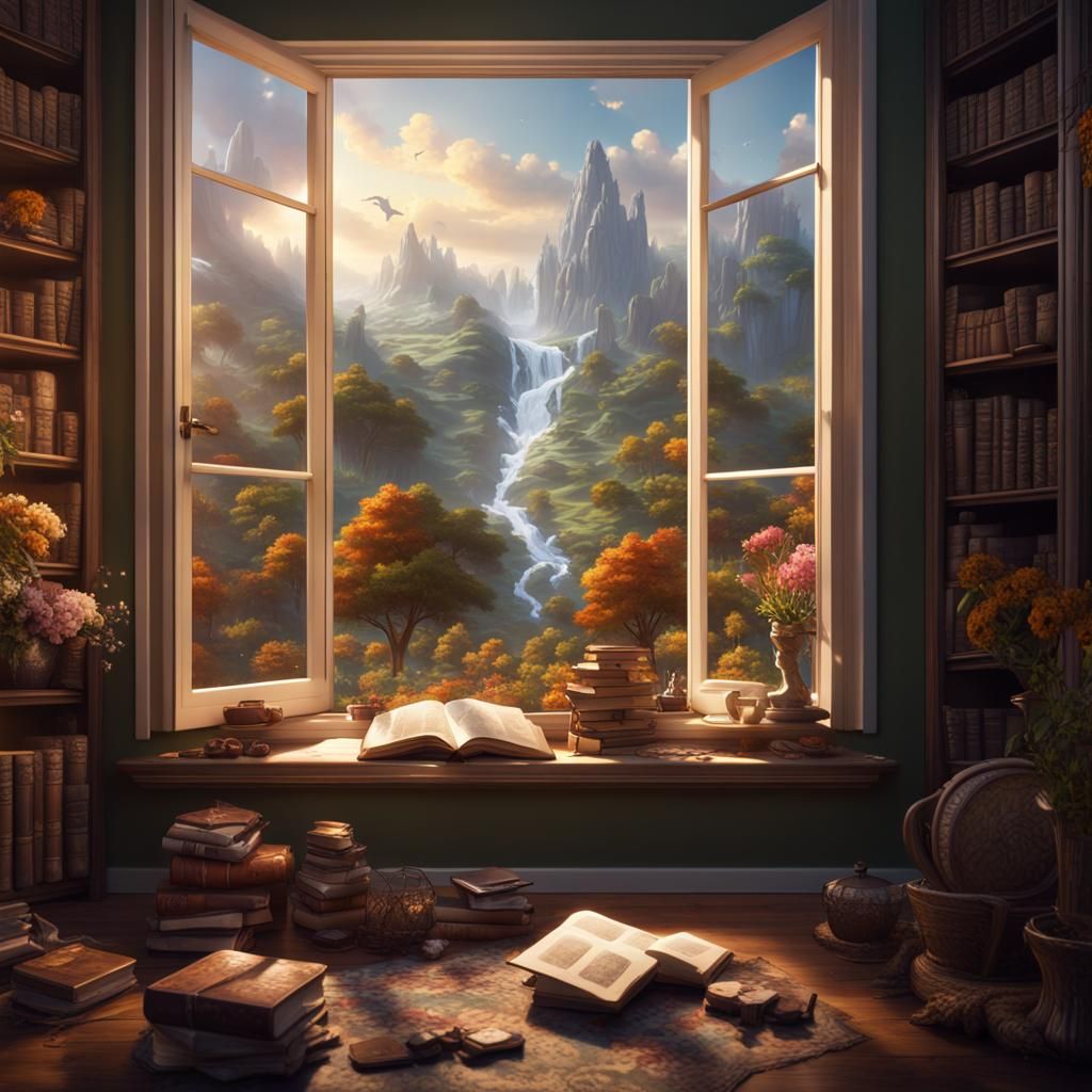 Cozy Home with Mountain View: Detailed Matte Painting