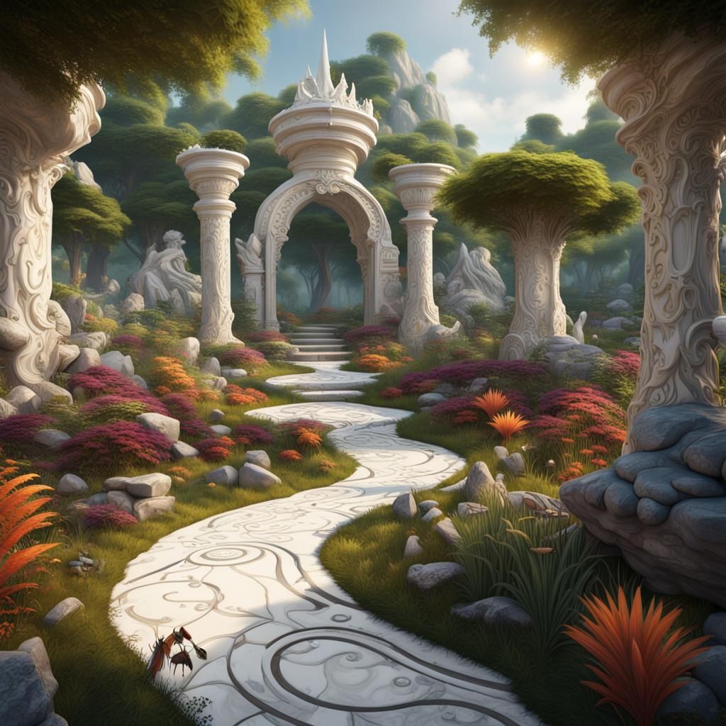 Marble Path Through a Colorful Dreamscape