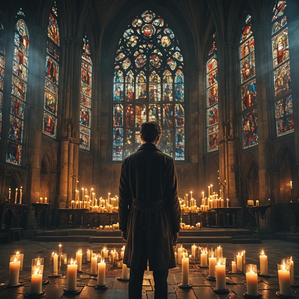Dramatic Choice in Candlelit Cathedral: Romanticism