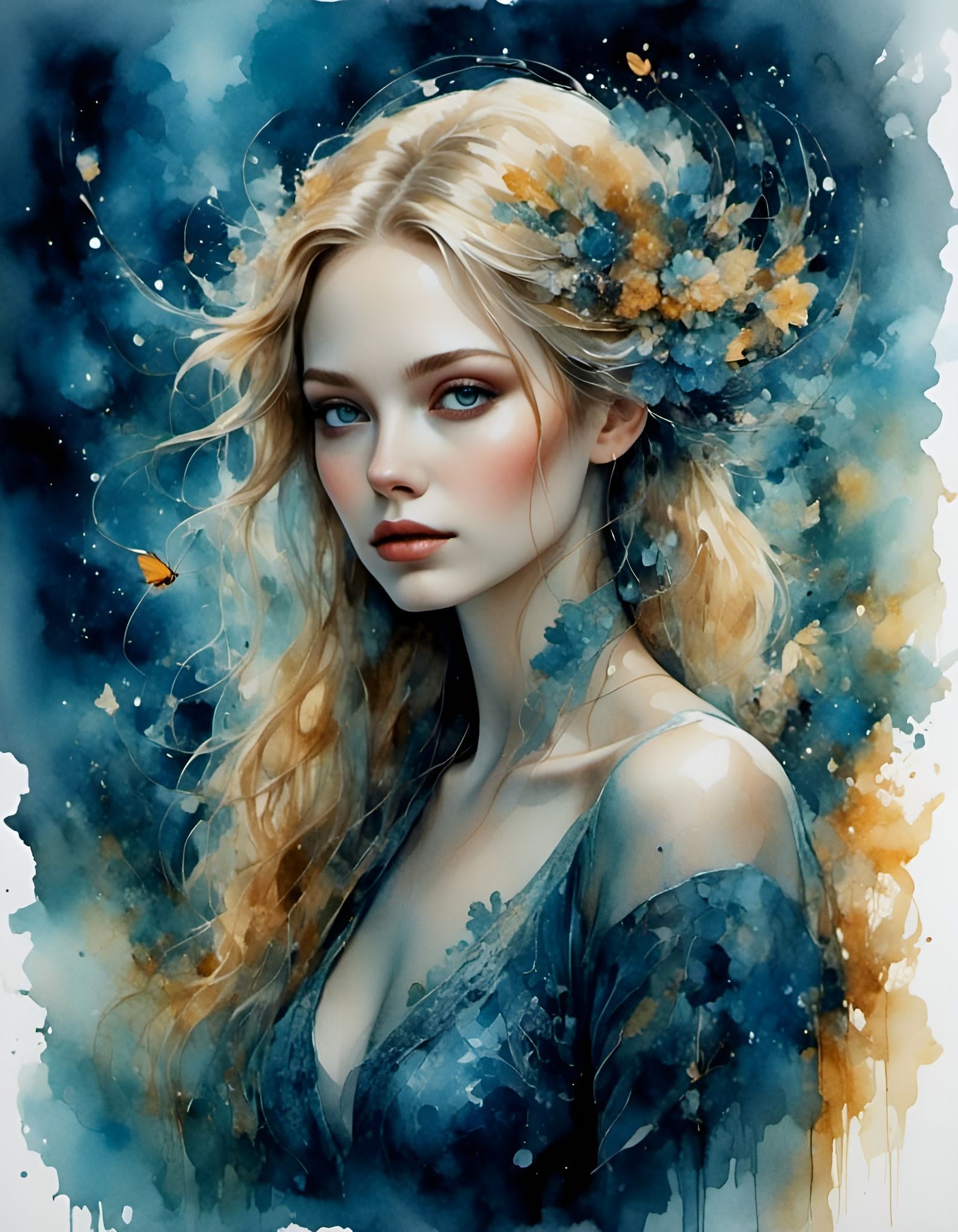 Bioluminescent Elven Kingdom: Watercolor Fantasy Landscape