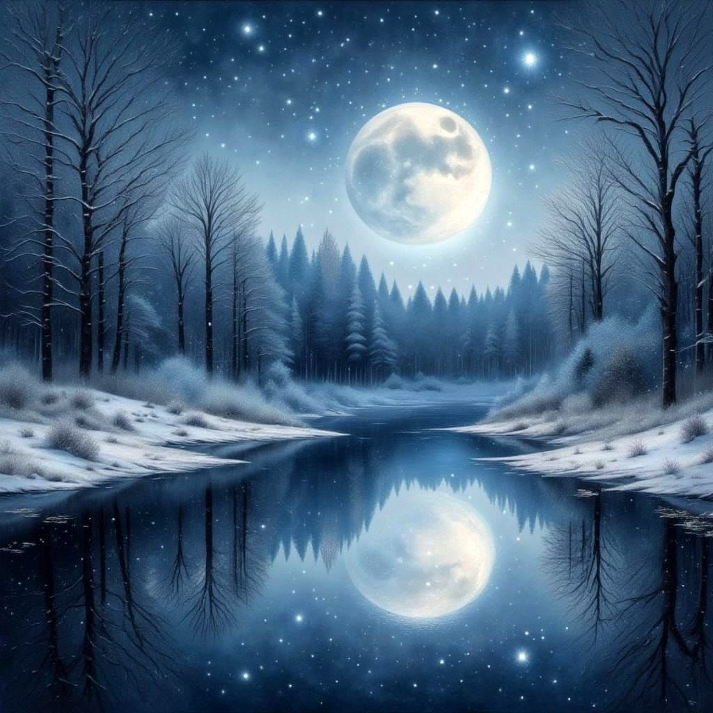 Metallic Winter Landscape in Alcohol Ink Watercolor