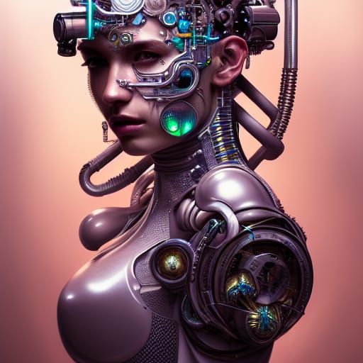 Cyberpunk Princess Portrait in Hyperrealism