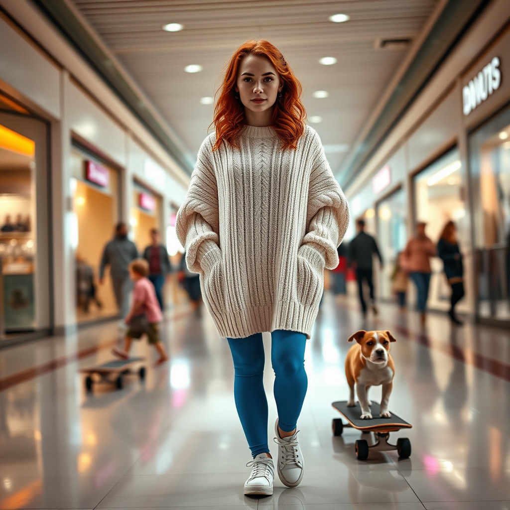 Woman, Donut Costume, and Skateboarding Dog