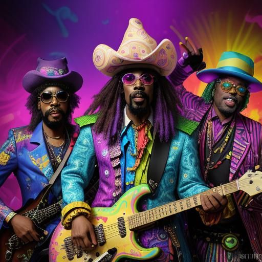 Parliament-Funkadelic Jamming in Chicago: Psychedelic Art