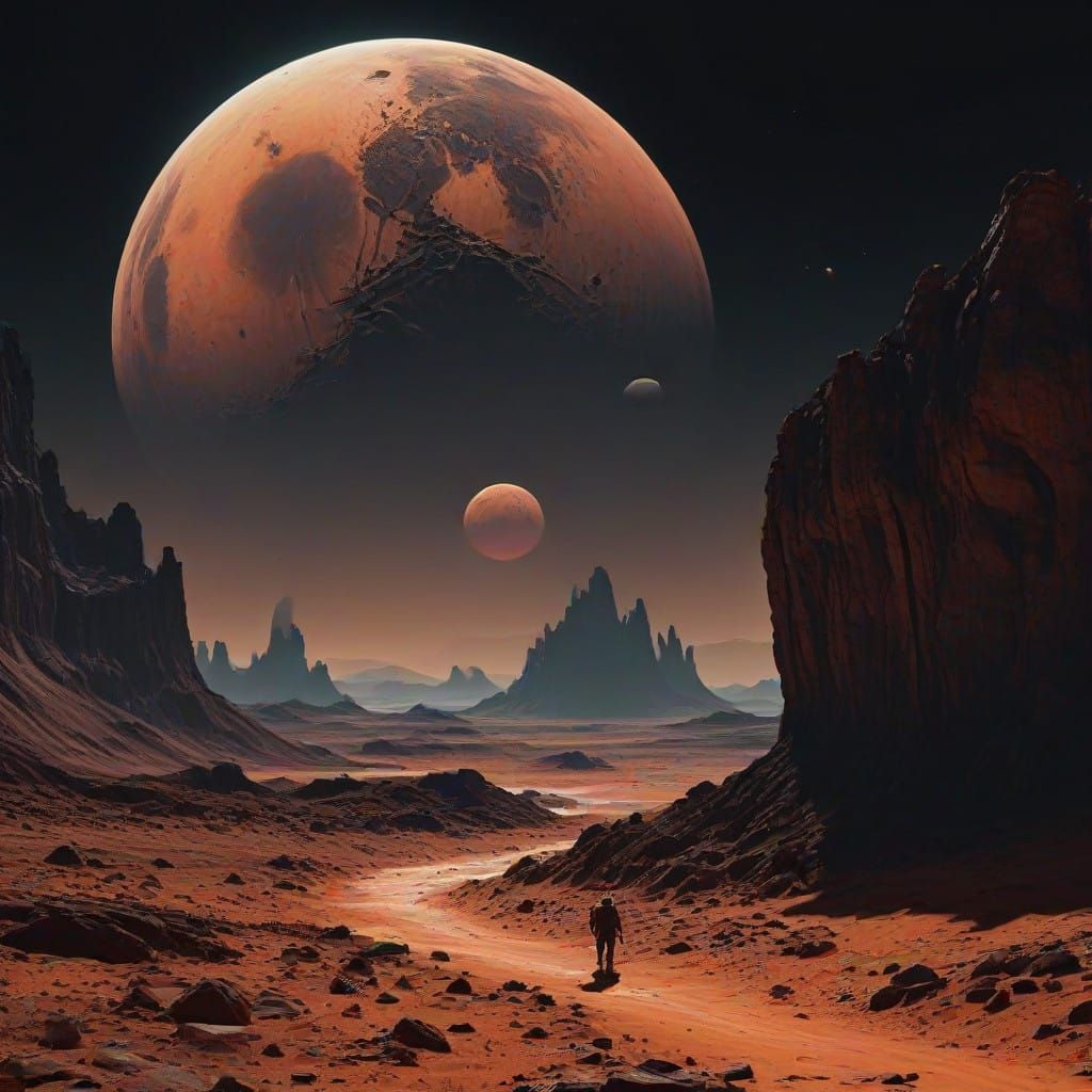 Barren Planet in Cinematic 35mm Film Style