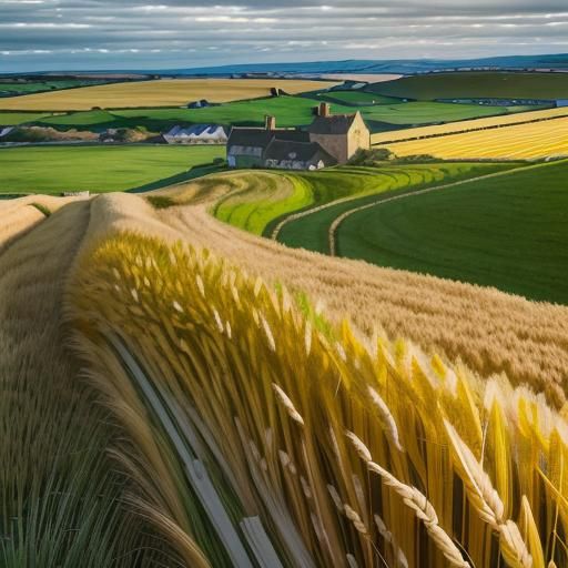 English Barley Field Shimmers in Summer Wind