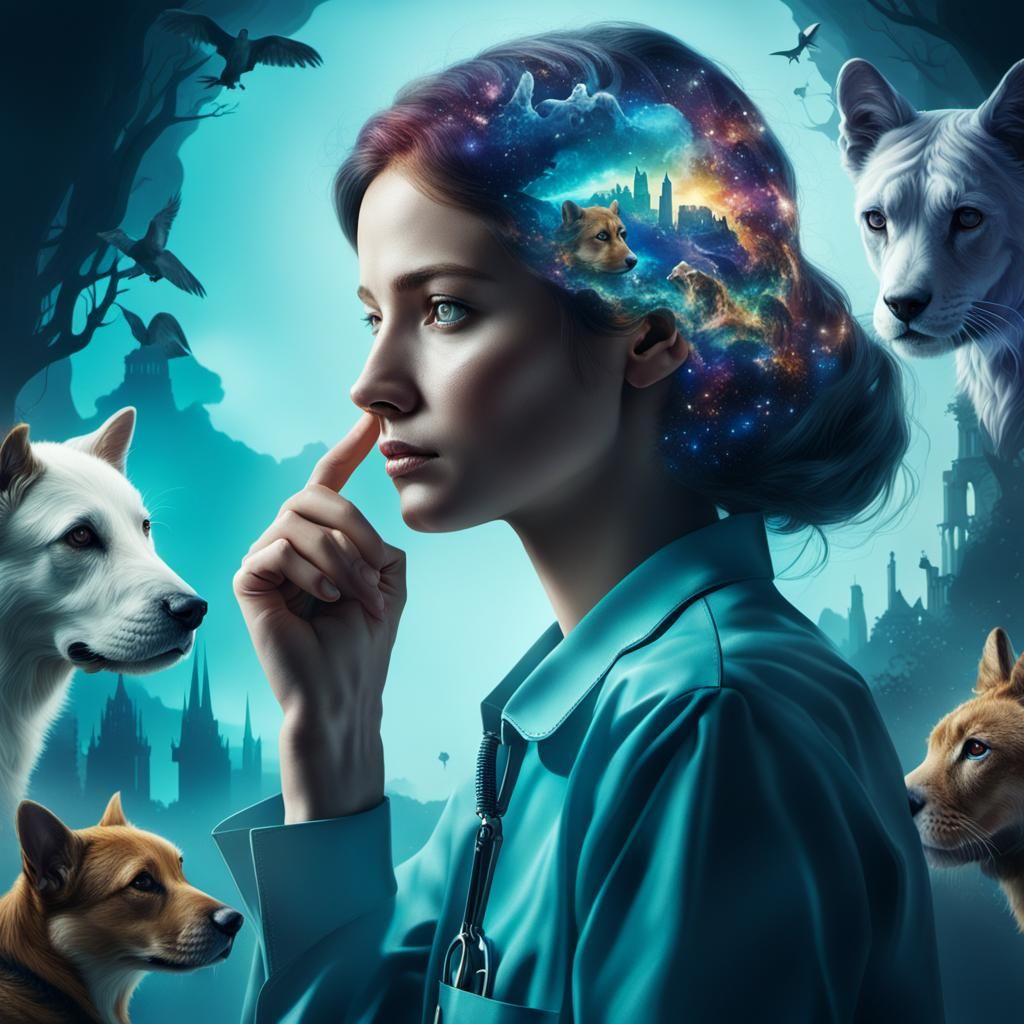 Woman's Veterinarian Future: Detailed Matte Painting