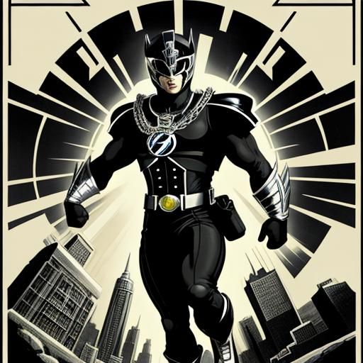 Evil Black Power Ranger Art Deco Poster