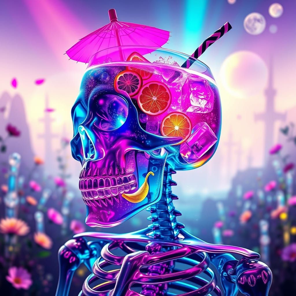 Crystal Skeleton Cocktail: A Colorful Concoction