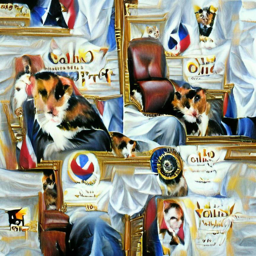 Presidential Portrait of a Cat in Office