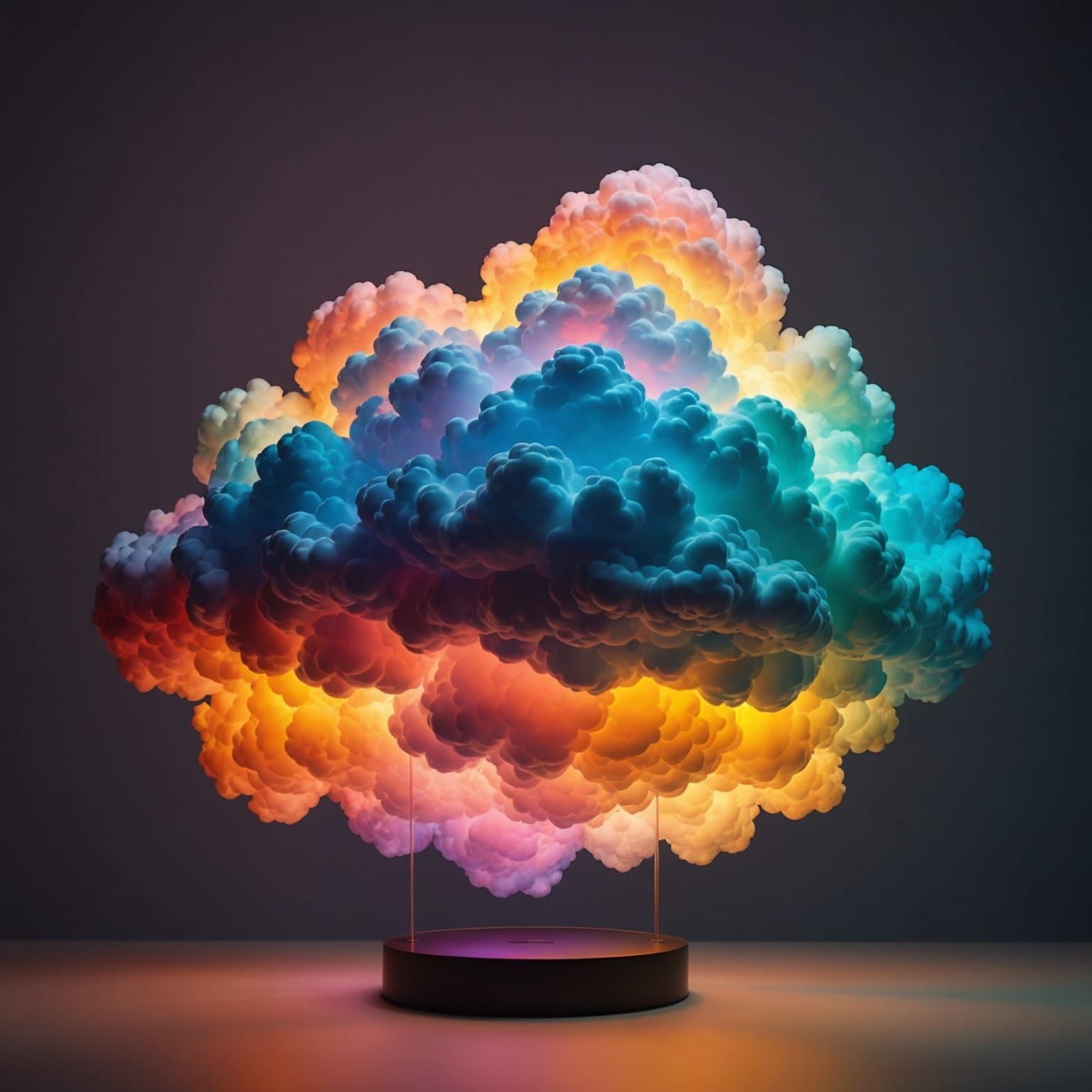Multicolored Cloud Lamp in Splash Art Style