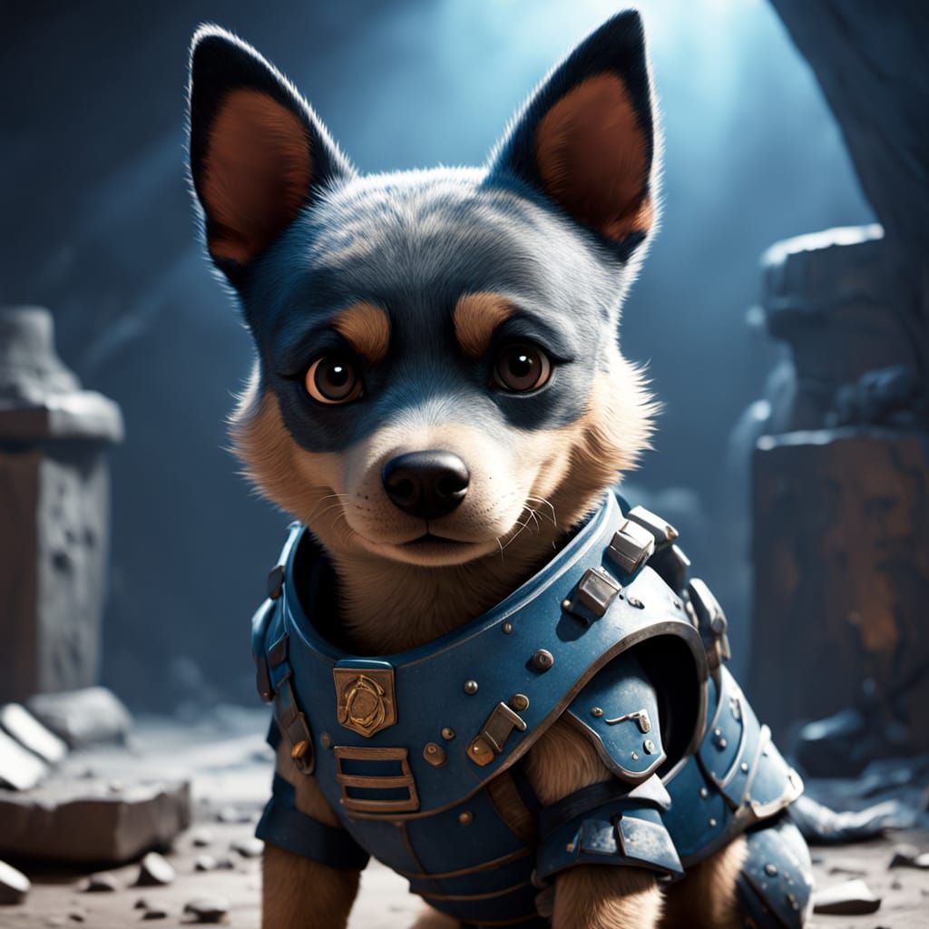 Gritty Bluey Warrior in Armor