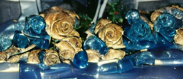 Beautiful Close-Up of Artificially Colored Blue Roses