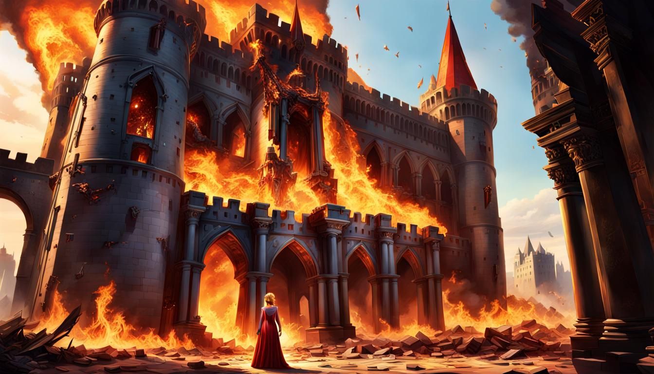 Wounded Queen Escapes Burning Castle Ruins