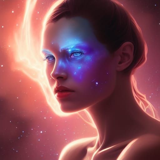 Nebula Portrait in Hyperdetailed Lighting