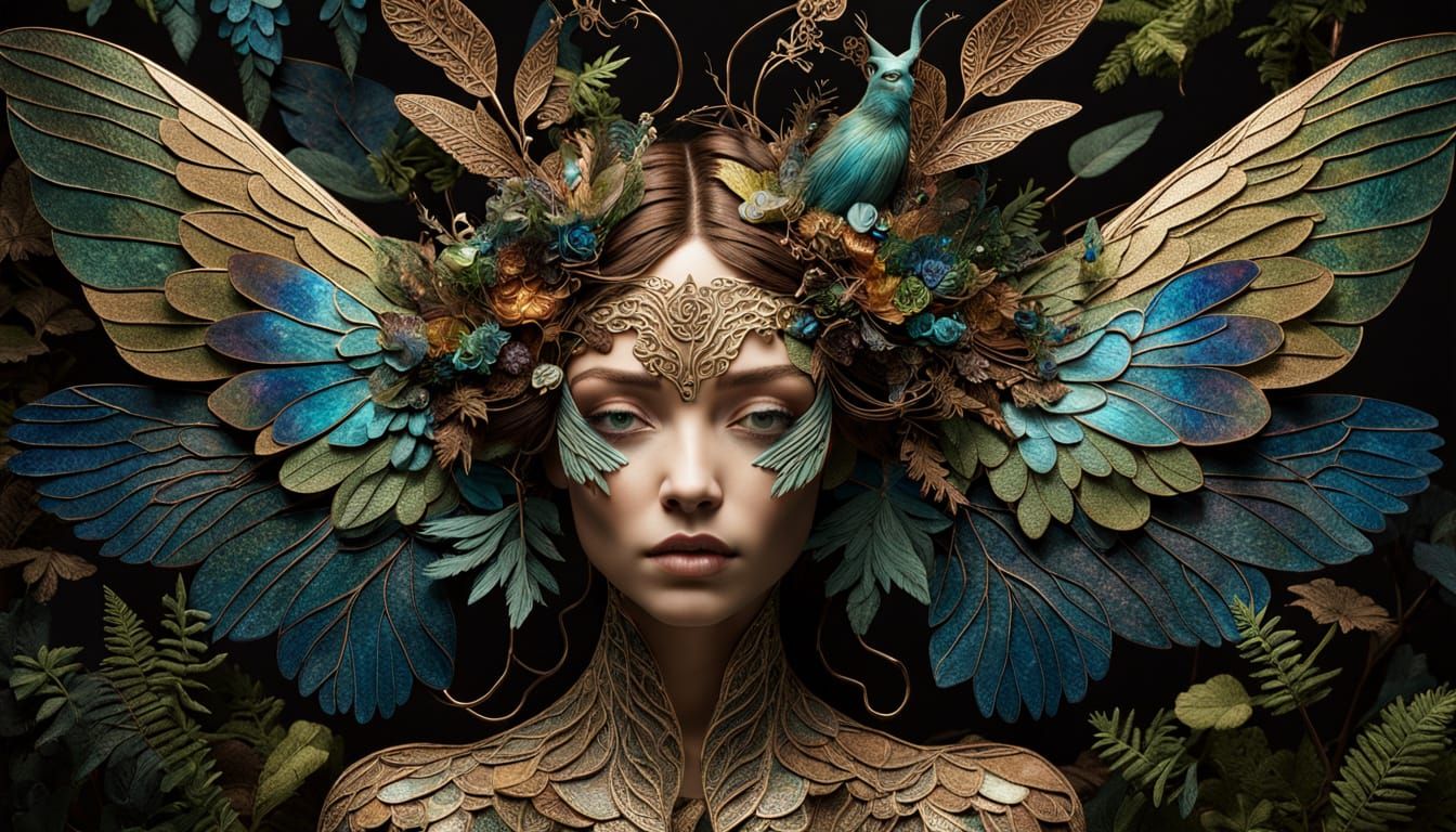 Surreal Bio Art Goddess Rises from the Forest Floor
