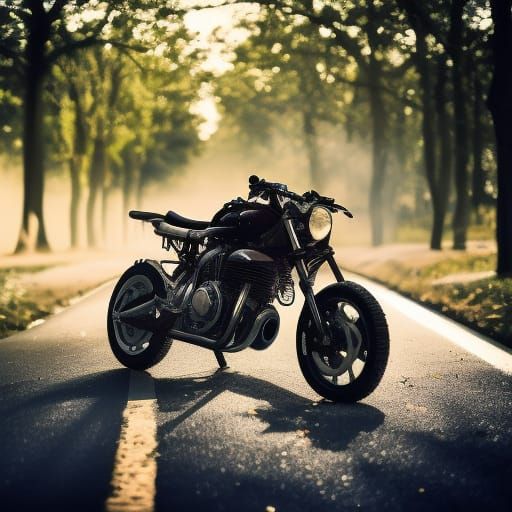 Motorbike in Professional Photography Style with Bokeh