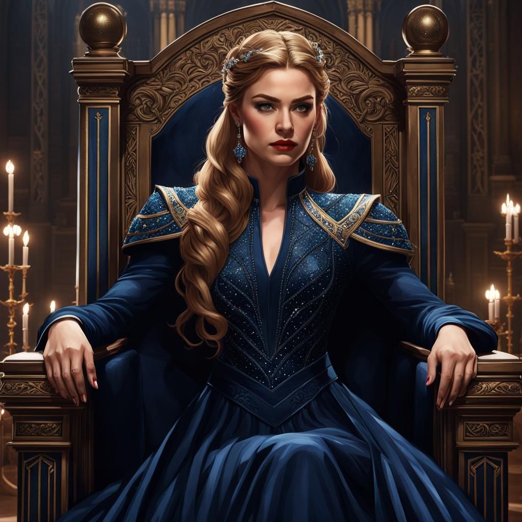 Feyre on Night Court Throne: Artgerm Style Portrait