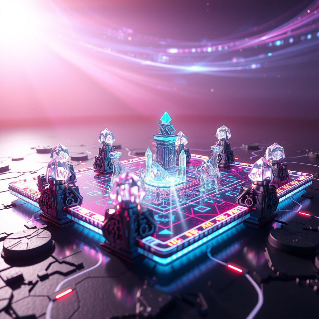 Futuristic Holographic Board Game in 3D