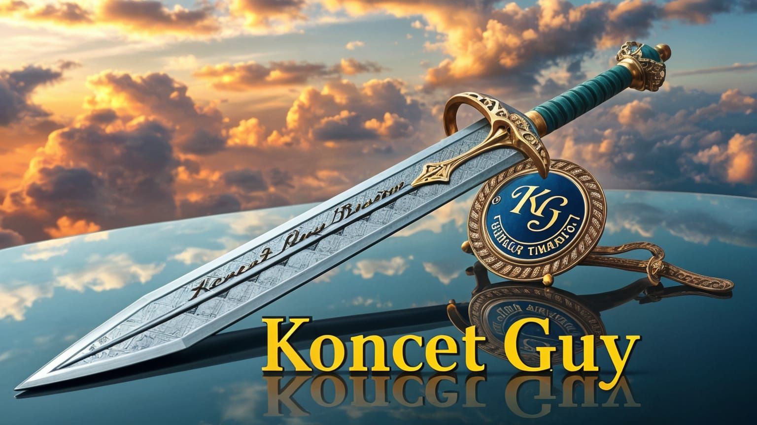 High-Quality Concept Art of Elegant Knight Templar Sword