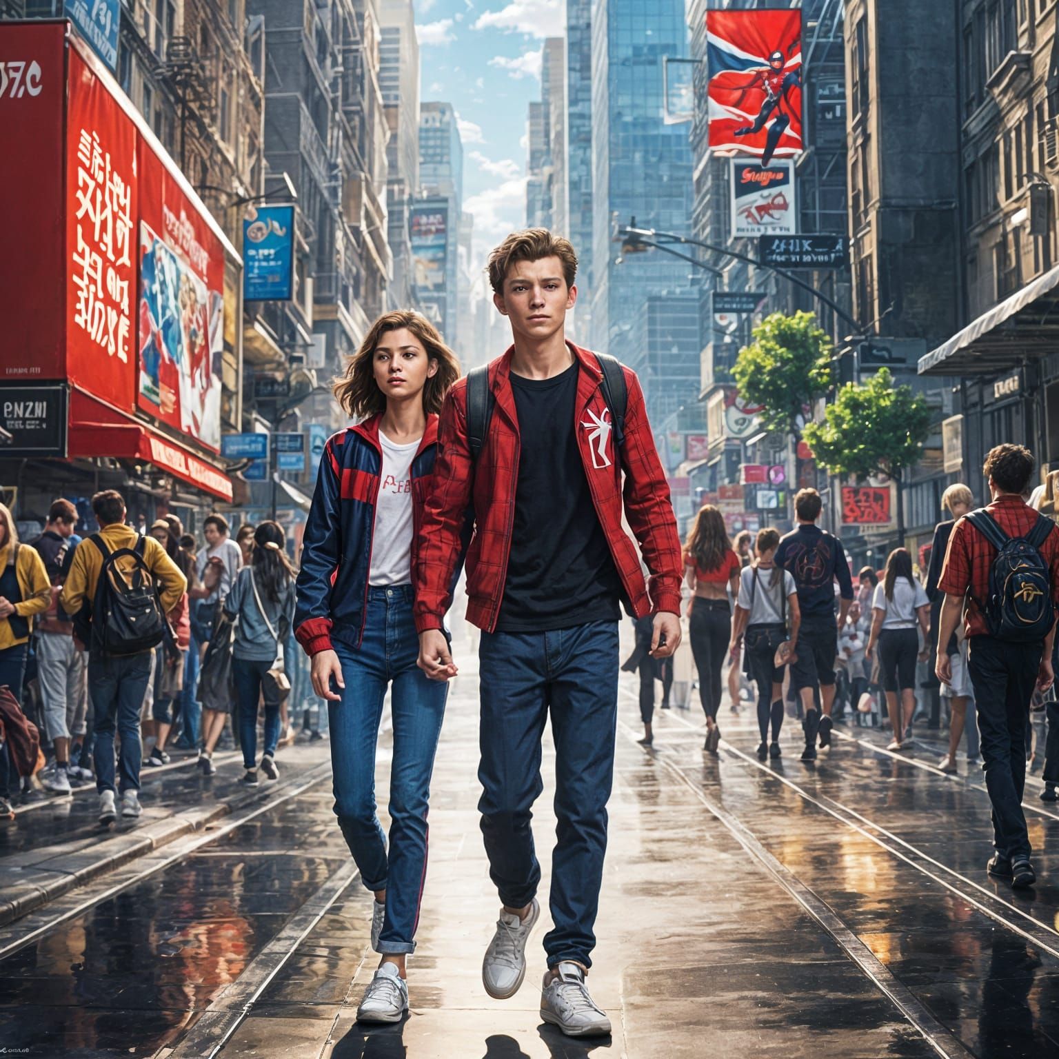 Spiderman and MJ in Anime Style