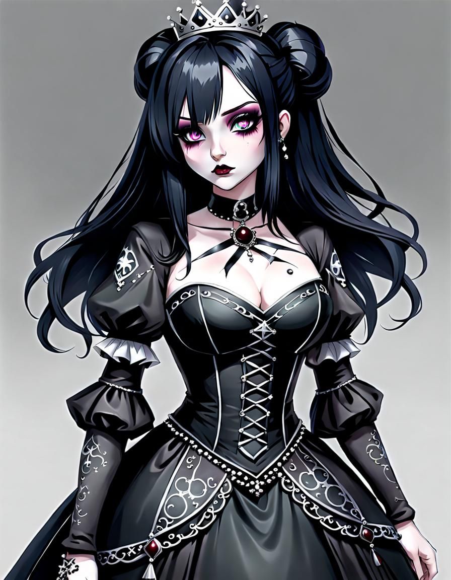 Gothic Princess with Large Chest: AI Generated