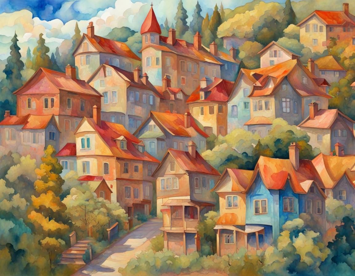 WATERCOLOUR VILLAGE