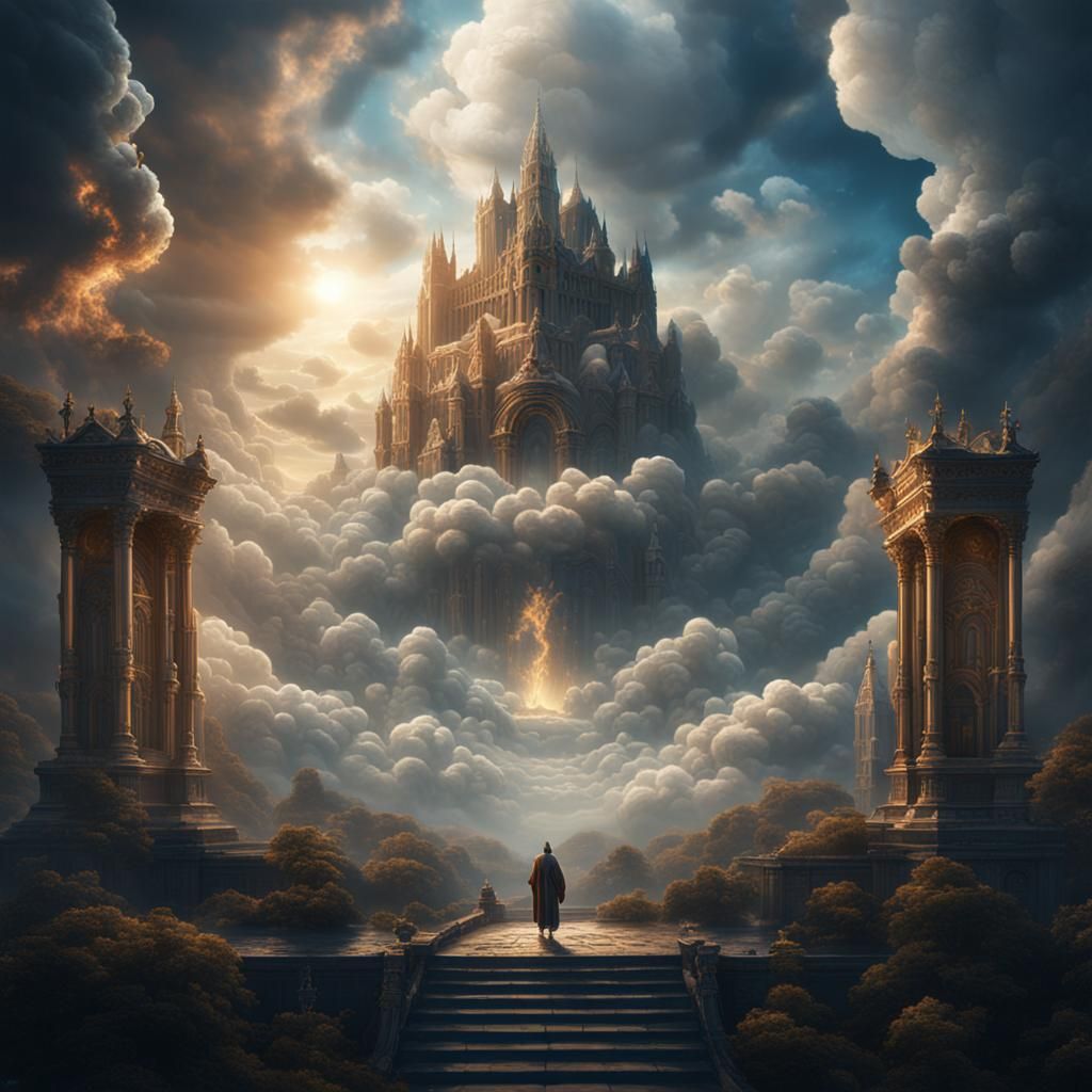 God Speaking Through Clouds: Fantasy Concept Art