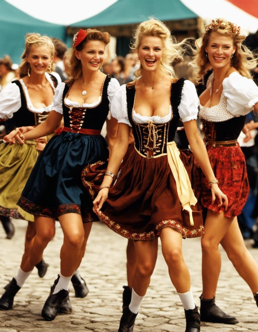 Supermodels Celebrate Oktoberfest in Traditional Dirndls