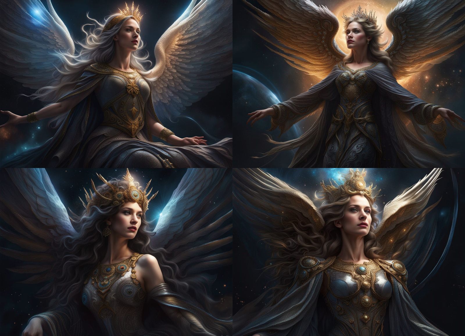 Cosmic Angel Queen in Hyperdetailed Fantasy Art